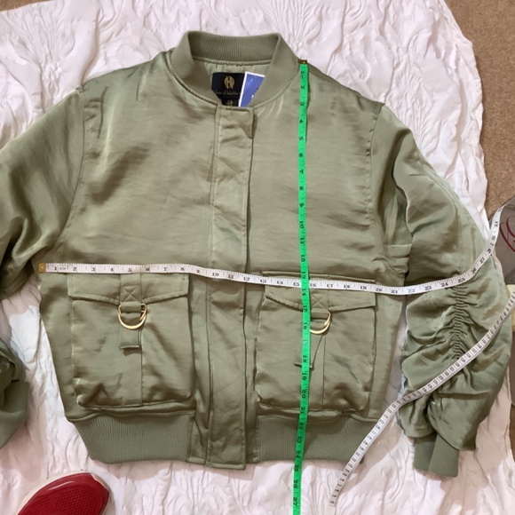 NWT House of Harlow 1960 bomber jacket olive/army green - Picture 5 of 14